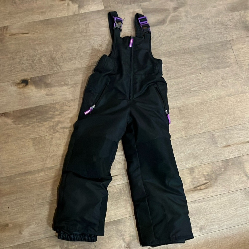 Black Insulated Ski Snow pants with Reinforced Knees